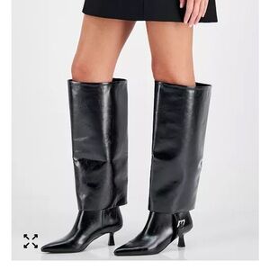 Vaila Monica Wide Calf Black Knee-High Women's Boots, 11